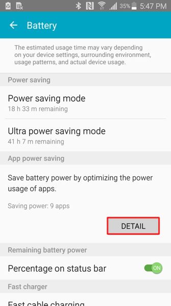 plugging in charger gives avast error message android